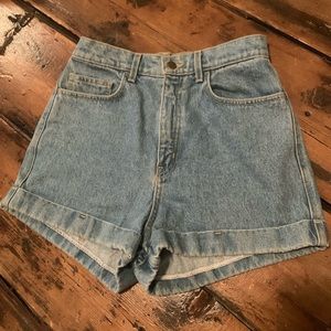 American Apparel high-waist denim cuff shorts